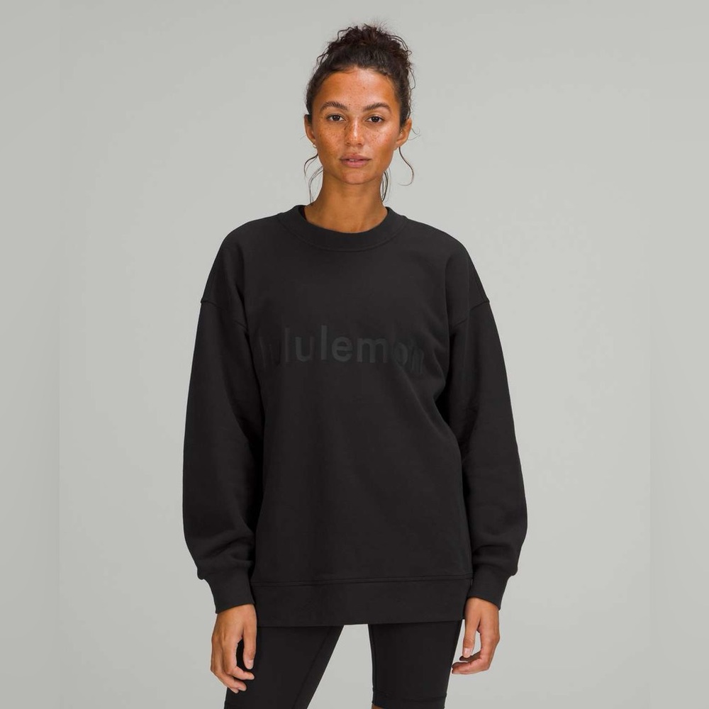 EUC • Lululemon • Perfectly Oversized Crew *Fleece • Black • Size 8 • SOLD OUT